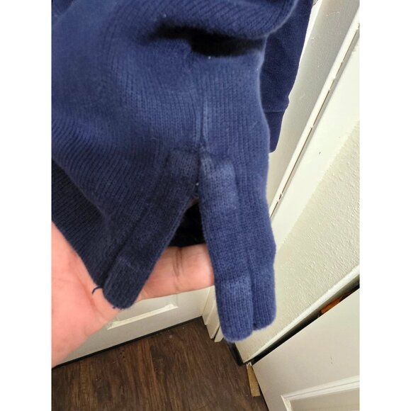 Ralph Lauren Polo Navy Blue 1/4 Zip Pullover Sweater With Red Logo Size L - Picture 7 of 10